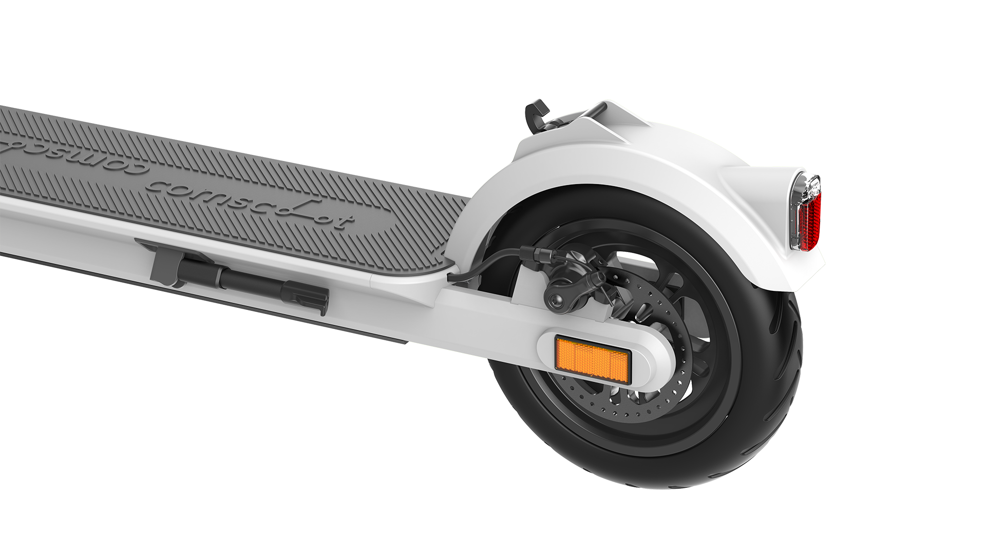 Comscoot Eco weiß - Hinterreifen mit Bremslicht und Reflektoren