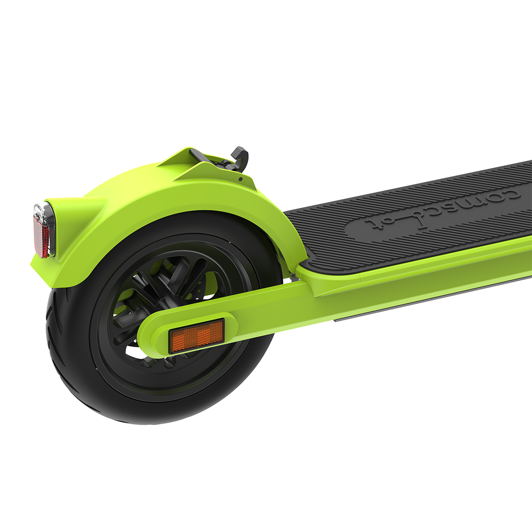 Comscoot Eco grün - Hinterreifen mit Bremslicht und Reflektoren