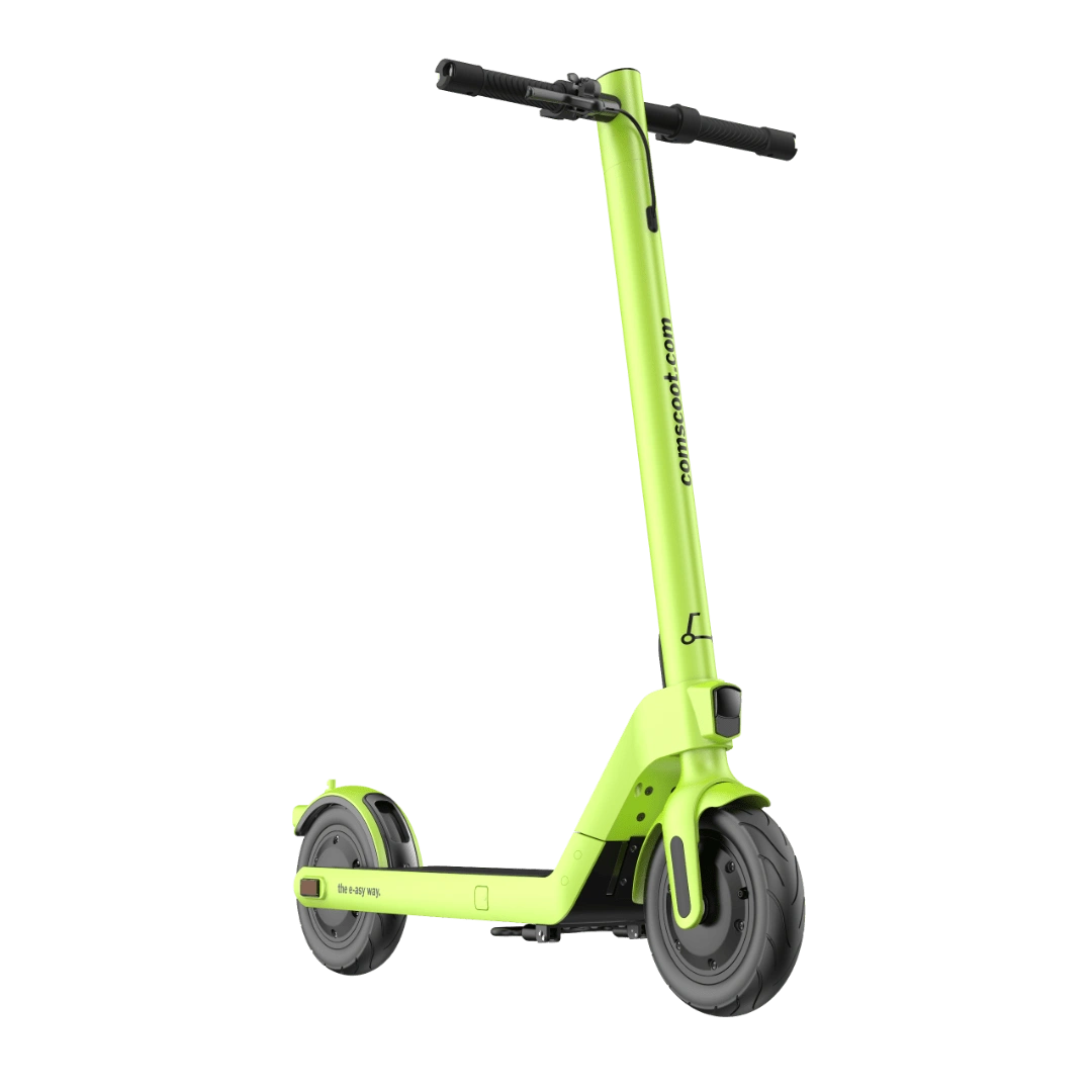 E-Scooter comscoot PERFORMANCE PLUS grün Schrägansicht