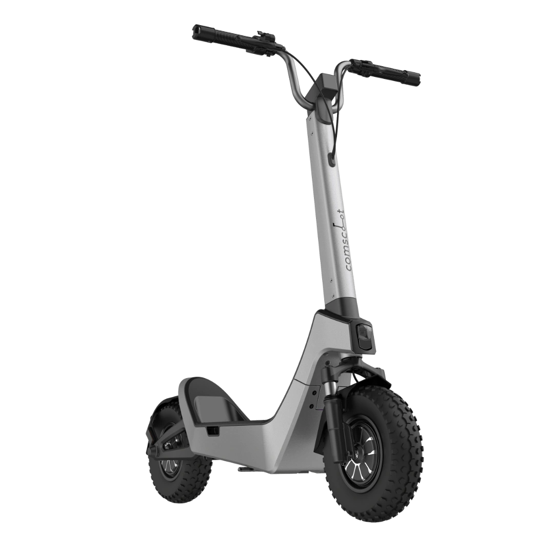 E-Scooter comscoot MAX schwarz-grau Schrägansicht