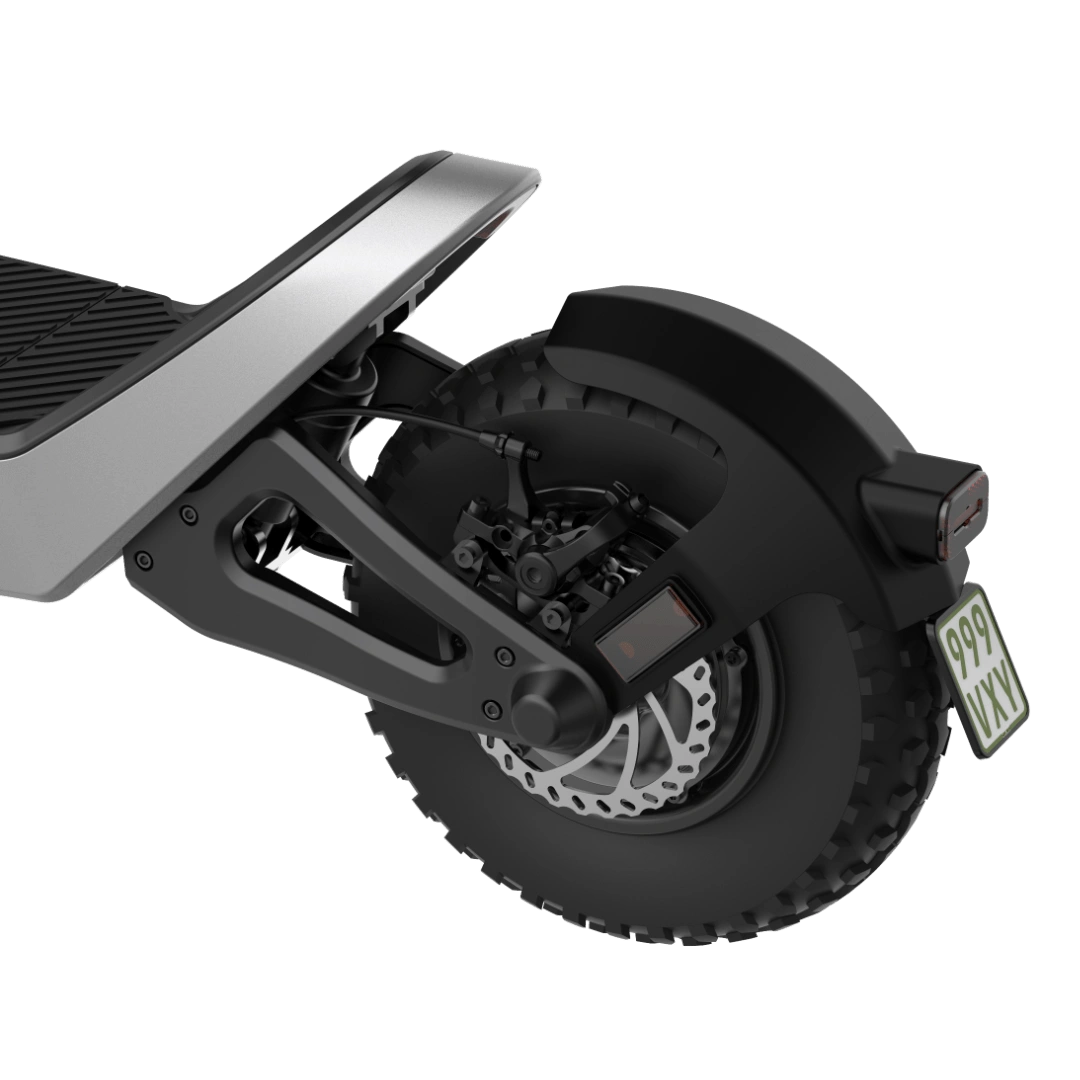 E-Scooter comscoot MAX schwarz-grau Hinterrad