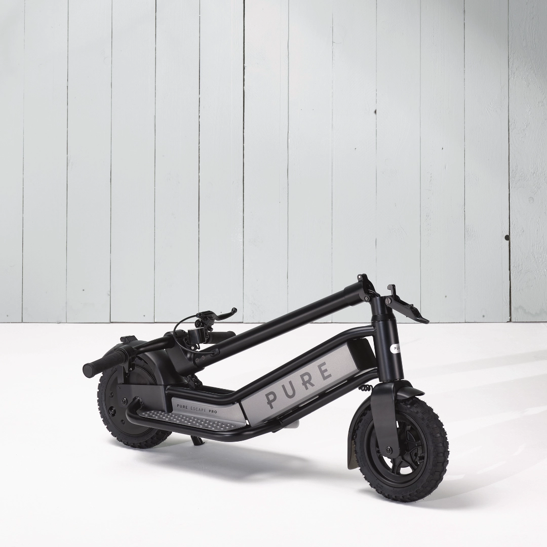 PURE Escape Pro E-Scooter schwarz-grau - Zusammengeklappt